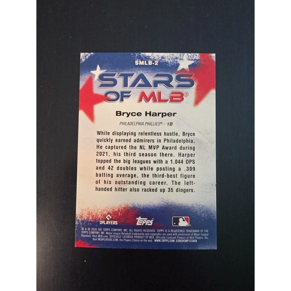 2026 Topps Series 1 - Stars Of MLB - #SMLB-2 - BRYCE HARPER - Phillies‎